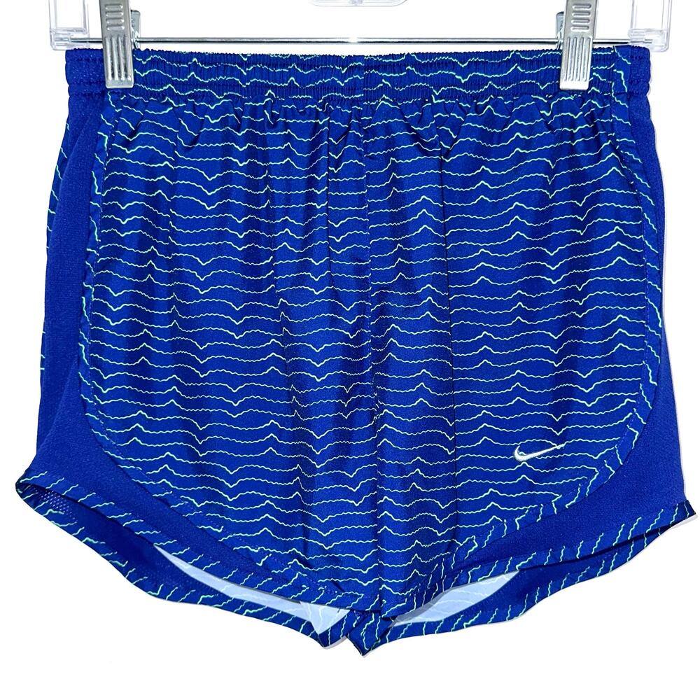 Nike Dri-Fit Tempo Patterned Blue Running Shorts Size XS